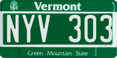VT license plate NYV303