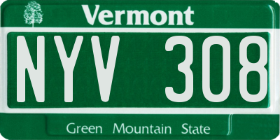 VT license plate NYV308