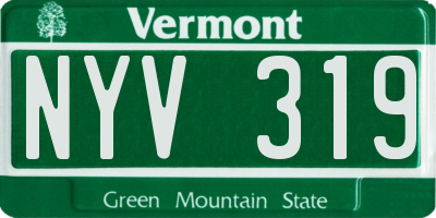 VT license plate NYV319
