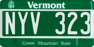 VT license plate NYV323