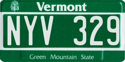 VT license plate NYV329