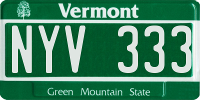 VT license plate NYV333