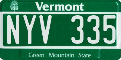 VT license plate NYV335