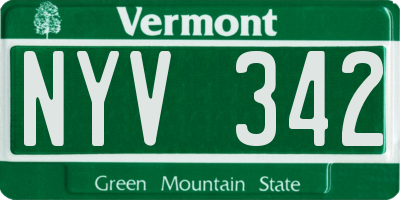 VT license plate NYV342