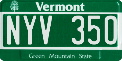 VT license plate NYV350
