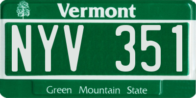 VT license plate NYV351