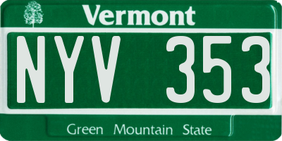 VT license plate NYV353