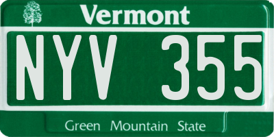 VT license plate NYV355