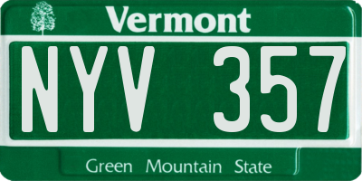 VT license plate NYV357