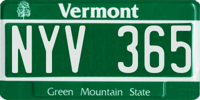 VT license plate NYV365