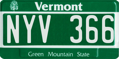 VT license plate NYV366