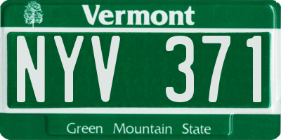 VT license plate NYV371