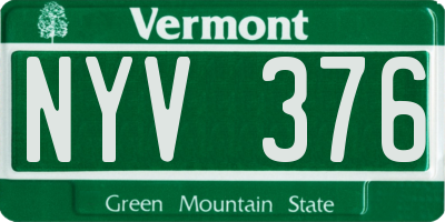 VT license plate NYV376