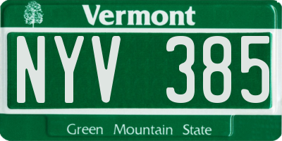 VT license plate NYV385