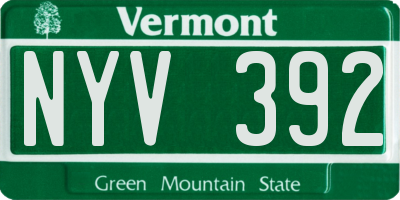 VT license plate NYV392