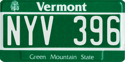 VT license plate NYV396