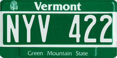 VT license plate NYV422
