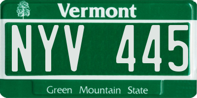VT license plate NYV445