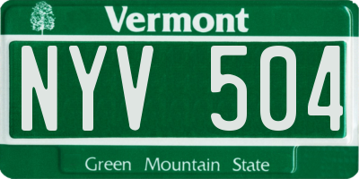VT license plate NYV504