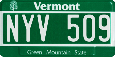 VT license plate NYV509