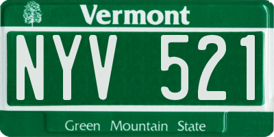 VT license plate NYV521