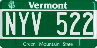 VT license plate NYV522