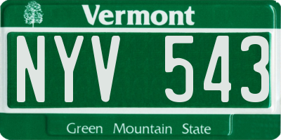 VT license plate NYV543