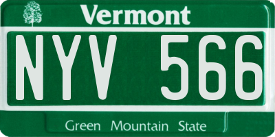 VT license plate NYV566