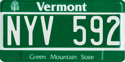 VT license plate NYV592