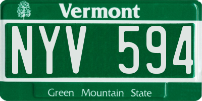 VT license plate NYV594
