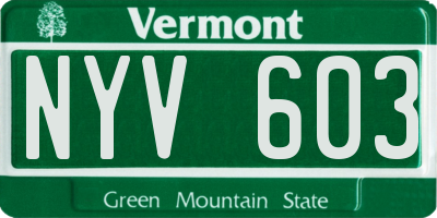 VT license plate NYV603