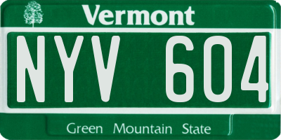 VT license plate NYV604