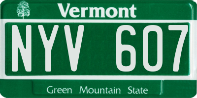 VT license plate NYV607