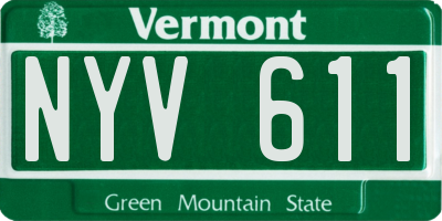 VT license plate NYV611