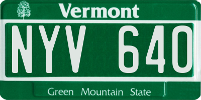 VT license plate NYV640