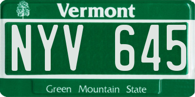 VT license plate NYV645