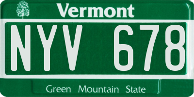 VT license plate NYV678