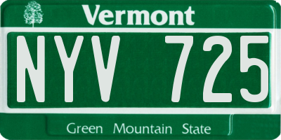 VT license plate NYV725