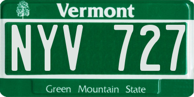 VT license plate NYV727