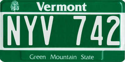 VT license plate NYV742