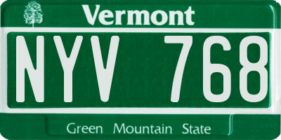 VT license plate NYV768