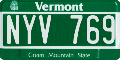 VT license plate NYV769