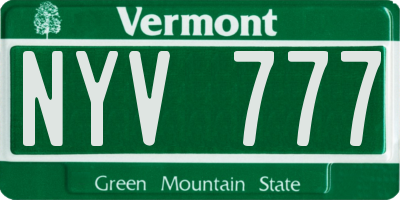 VT license plate NYV777