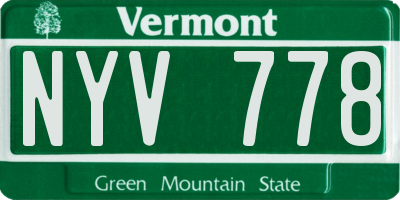VT license plate NYV778