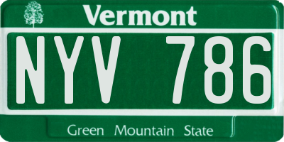 VT license plate NYV786