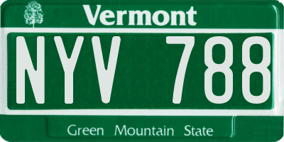 VT license plate NYV788