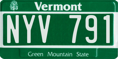 VT license plate NYV791