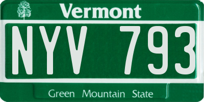 VT license plate NYV793