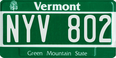 VT license plate NYV802