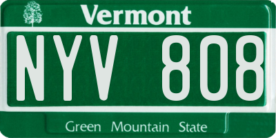VT license plate NYV808